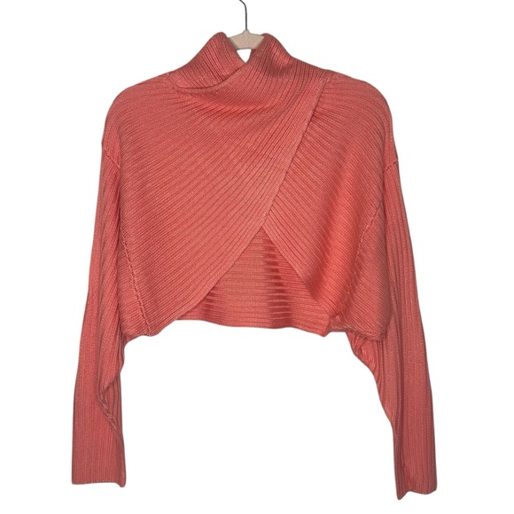 525 America Coral Ribbed Twist Shrug Sweater NWT - Picture 3 of 13